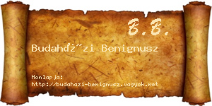 Budaházi Benignusz névjegykártya